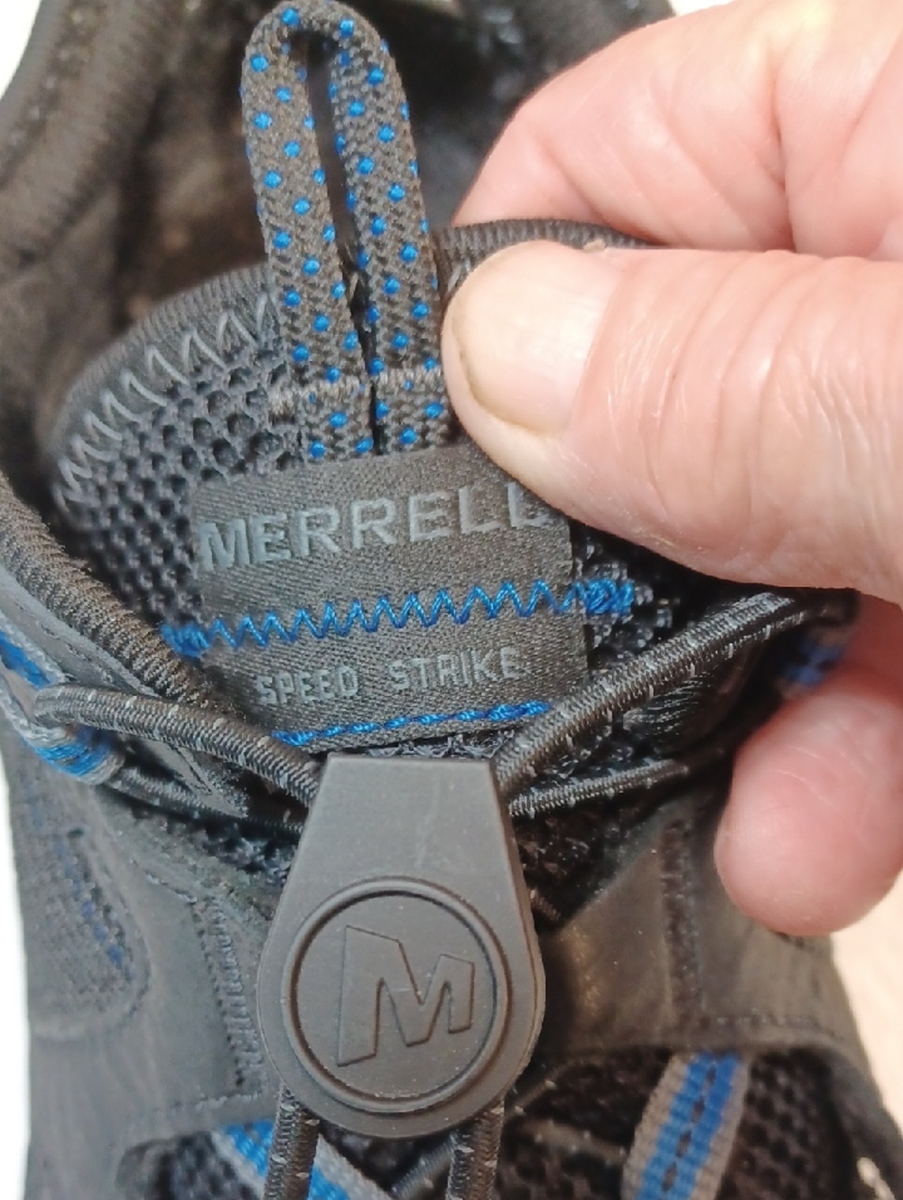 merrell mens size 11 water hiking trail shoes quick lace black blue - Picture 11 of 13